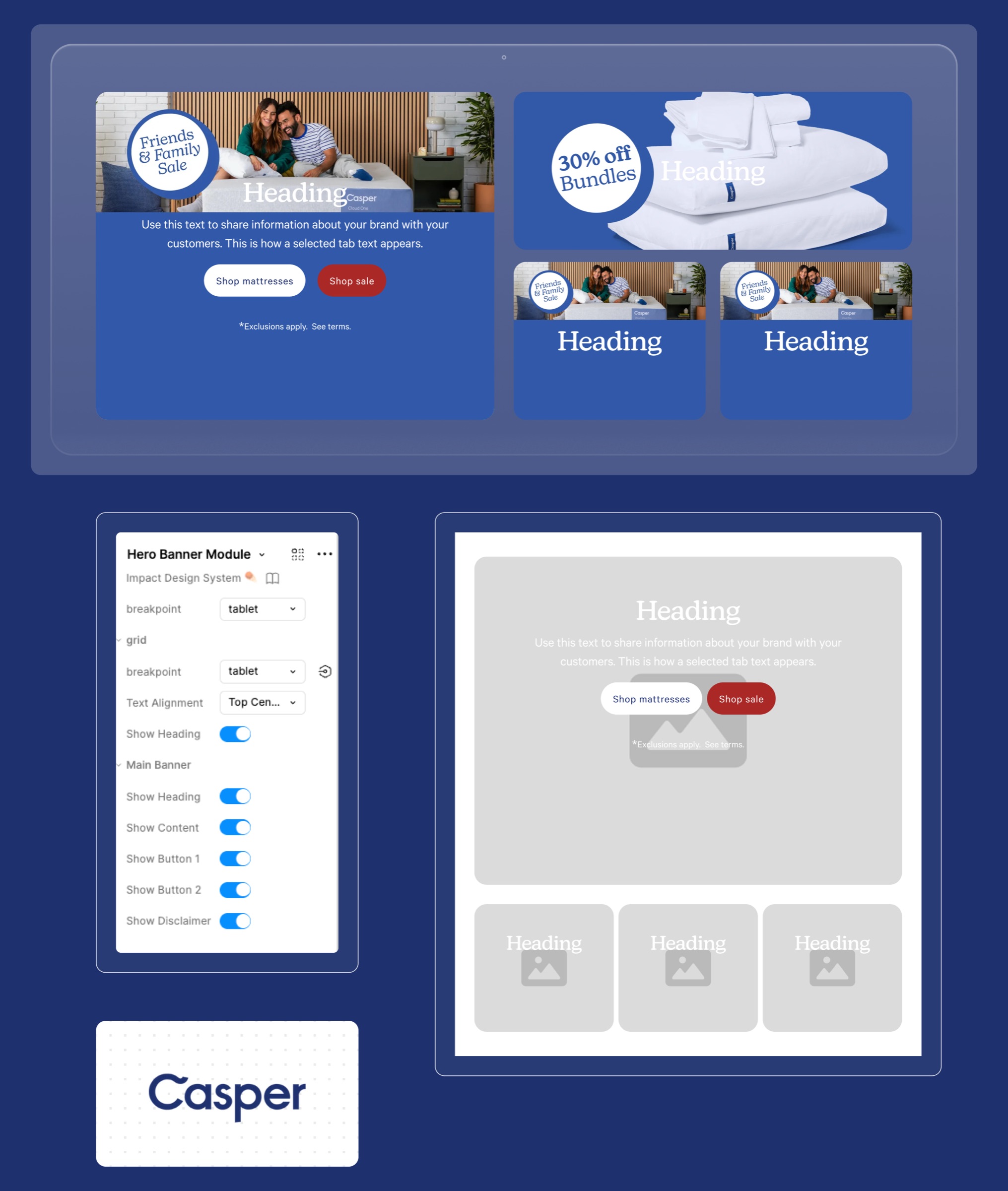 Biblioteca de componentes da Casper reconstruída no Figma